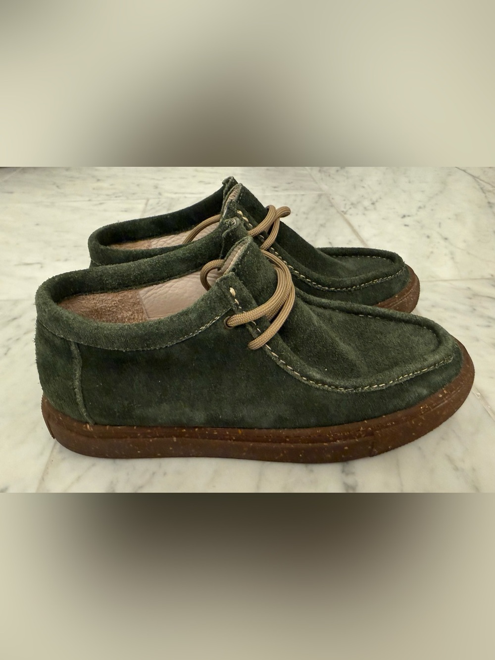 Men’s Dark Green Lace Up Ankle Boots, Size 10.5